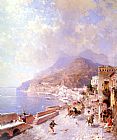 Franz Richard Unterberger Paintings - Amalfi by Franz Richard Unterberger